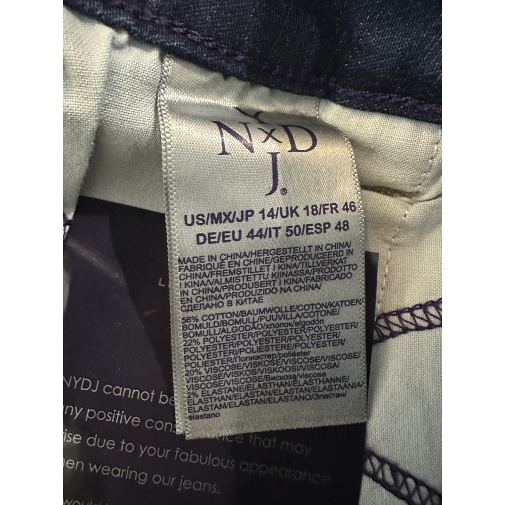 NWT NYDJ Alina Skinny Legging Blue Denim Stretch Echo Valley Medium Wash Size 14 - Picture 8 of 14